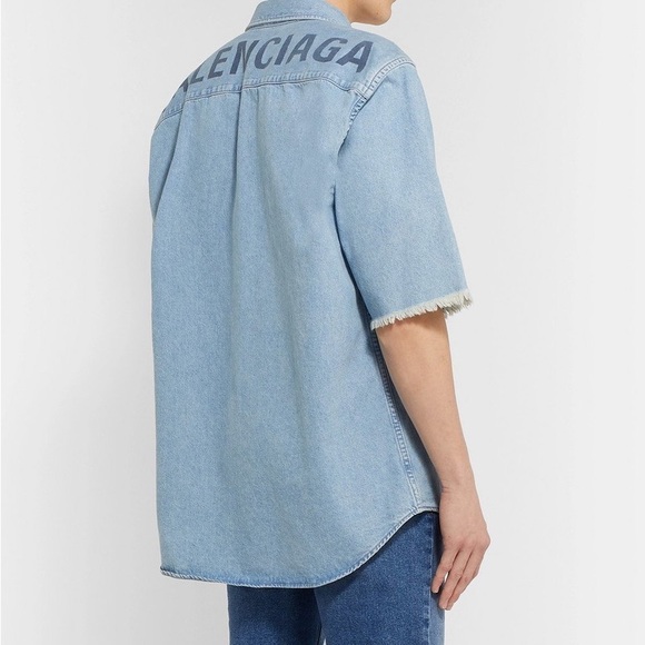 Balenciaga Sky Blue Denim Overshirt - Picture 1 of 13